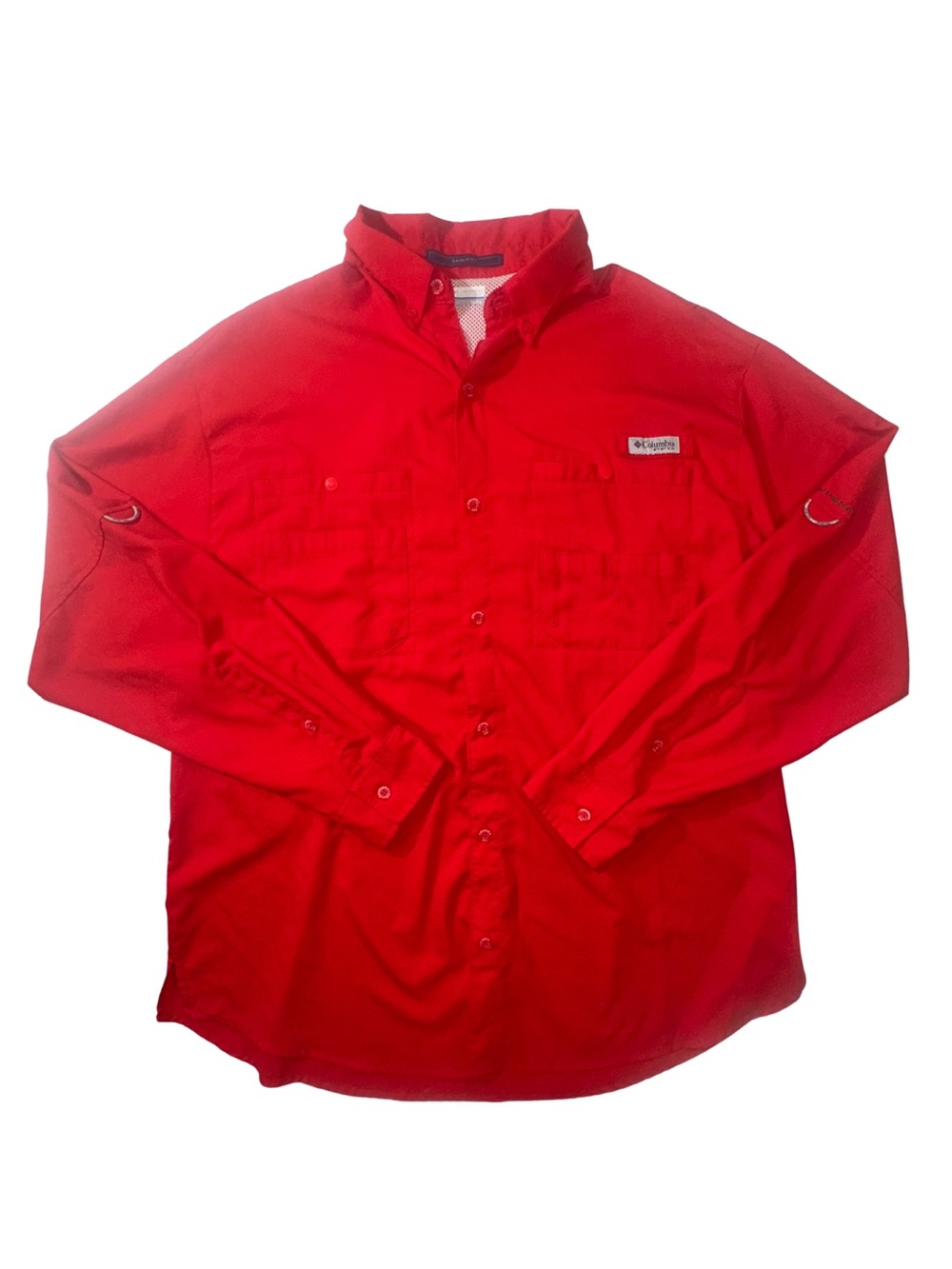 Columbia PFG Tamiami II Men’s XL Red Long Sleeve Fishing Shirt Omni-Shade